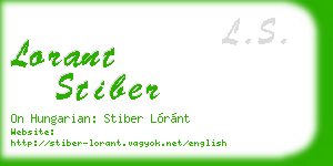 lorant stiber business card